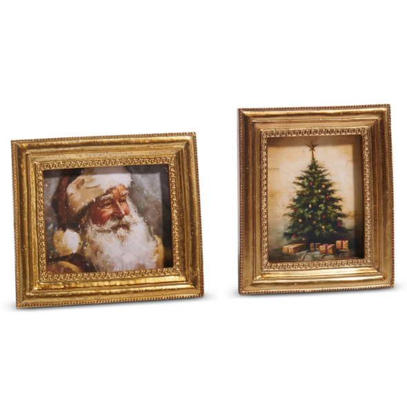 Raz 6" Gilded Christmas Framed Art Decoration 4536647 -2