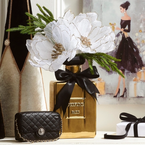 Raz 10" Perfume Bottle Vase Christmas Decoration 4610351