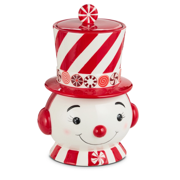 Raz 12" Top Hat Snowman Container Christmas Decoration 4610373