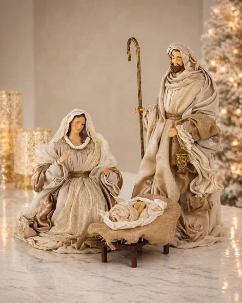 Raz 28.5" Large Natural Finish Holy Family Nativity Christmas Decoration 4610650-2