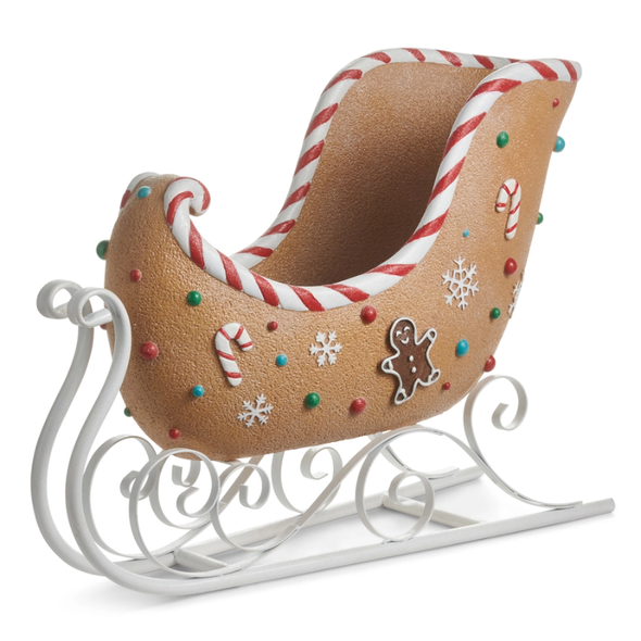 Raz 18" Gingerbread Candy Sleigh Christmas Decoration 4611390
