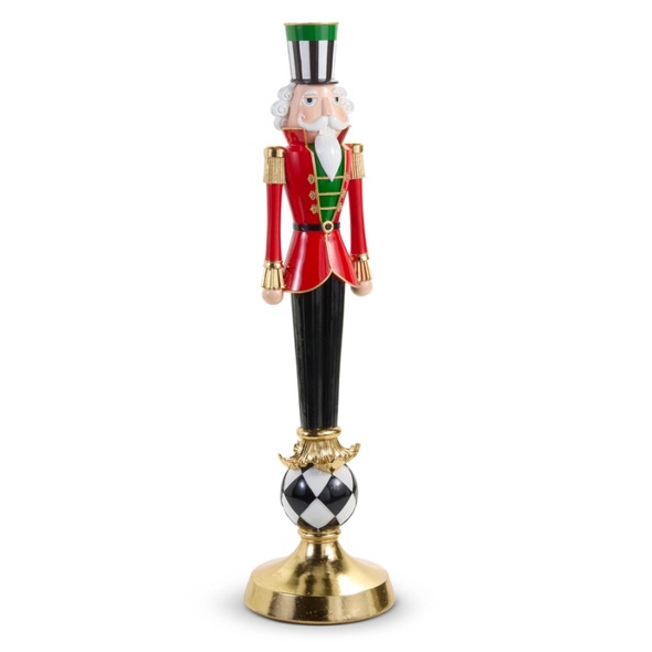 Raz 40.5" Large Nutcracker on Harlequin Base Christmas Figure 4611600