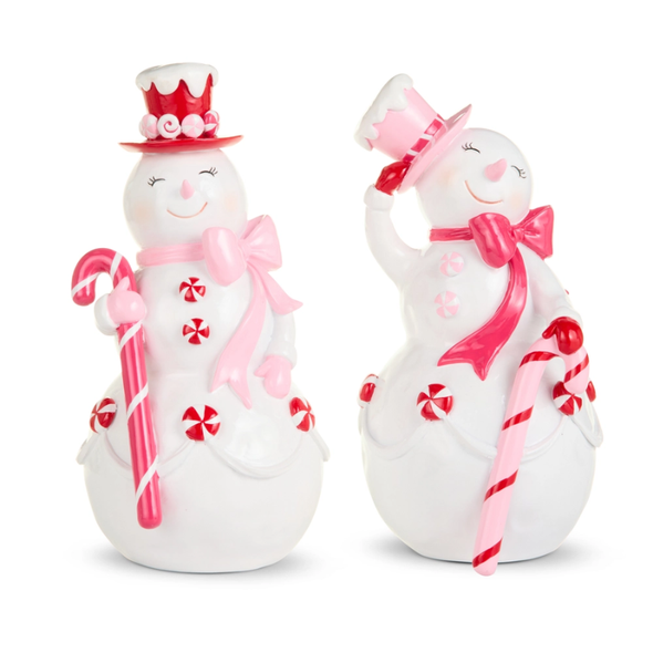Raz 12" Pink Candy Snowman Christmas Decoration 4611667