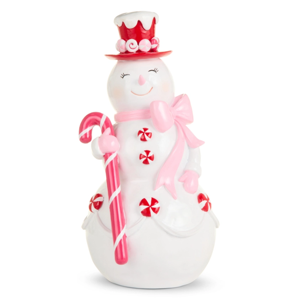 Raz 12" Pink Candy Snowman Christmas Decoration 4611667 -2