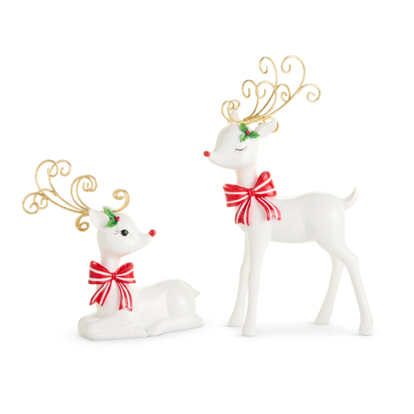 Raz 10.5" White Merry Deer Christmas Decoration 4611746 -2