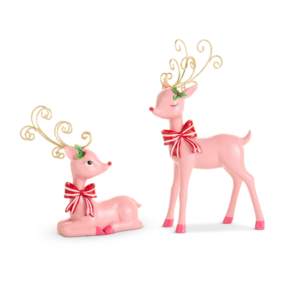 Raz 10.5" Pink Jingle Deer Christmas Decoration 4611747