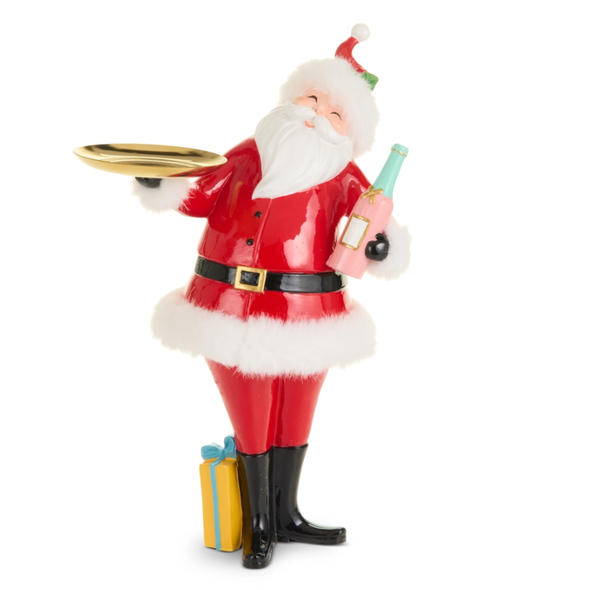 Raz 15" Party Santa with Tray Christmas Decoration 4611749