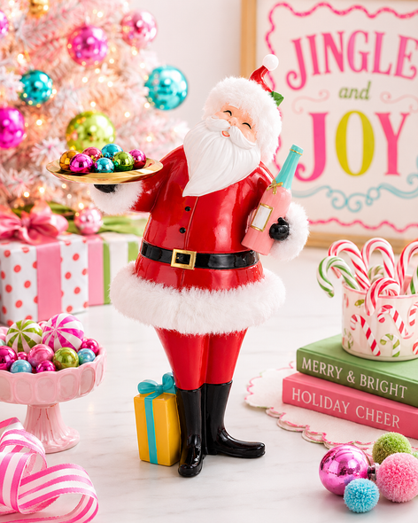 Raz 15" Party Santa with Serving Tray Christmas Figure 4611749-2
