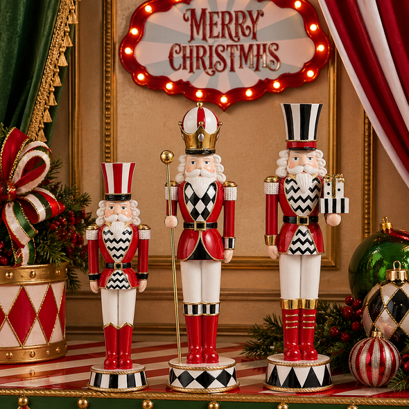 Raz 14.5" Set of 3 Top Hat Nutcrackers Christmas Decoration 4611772-2