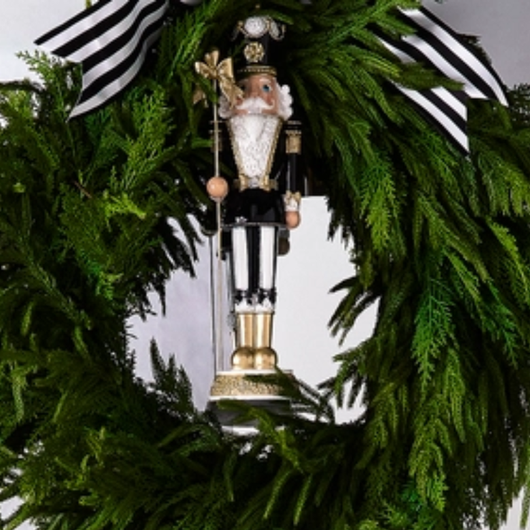 Raz 17.75" Black Bow Nutcracker Christmas Decoration 17.75" Black Bow Nutcracker 4612103