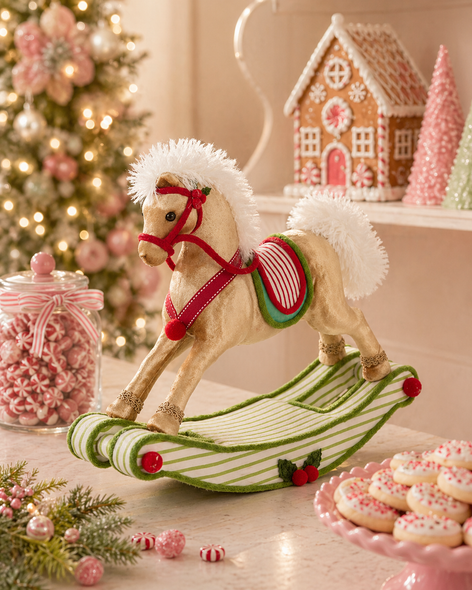 Raz 13" Rocking Horse Christmas Decoration 4614003-2
