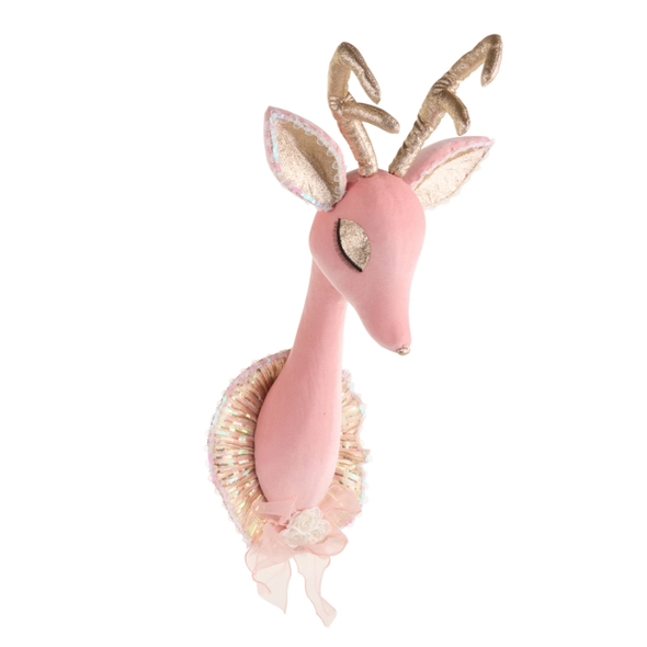 Raz 26" Pink Deer Mount Christmas Wall Decoration 4614042 -2