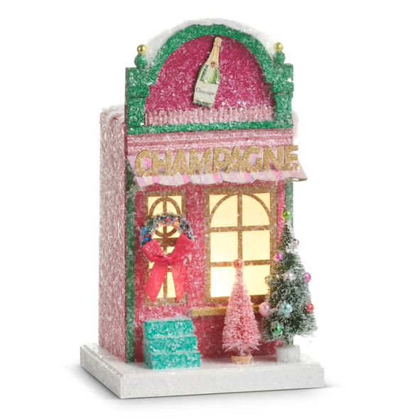 Raz 10.75" Lighted Paper Champagne Lounge Christmas Decoration 4615536