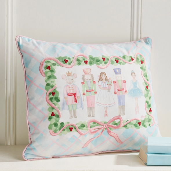 Raz 20" Pastel Nutcracker Ballet Pillow Christmas Decoration 4615804