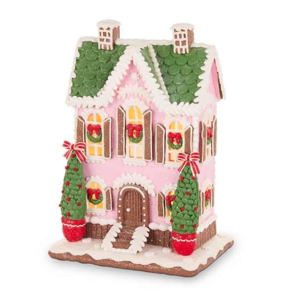 Raz 12.5" Lighted Gingerbread Cottage Christmas Home Decoration 4616216