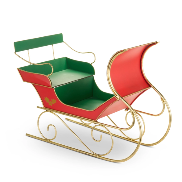 Raz 25" Red, Green, and Gold Sleigh Christmas Decoration 4617075