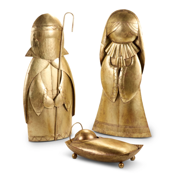 Raz 4' Large Oversized Golden Holy Family Christmas Figures 4617089-3