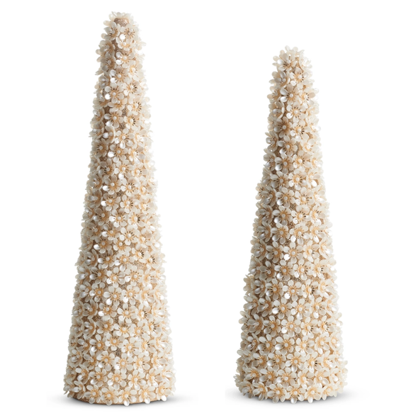 Raz 13" or 15" Pearl Floral Tree Christmas Decoration