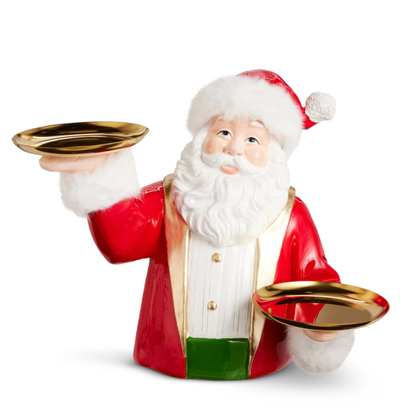 Raz 11" Dapper Santa Butler Holding Trays Christmas Server Decoration 4617738-2