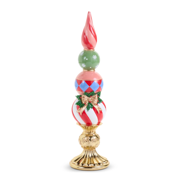 Raz 24" or 29" Finial with Bow Christmas Decoration -2