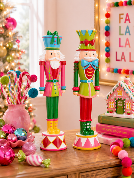 Raz 16" Set of 2 Multicolored Nutcracker Christmas Figures4617793-2