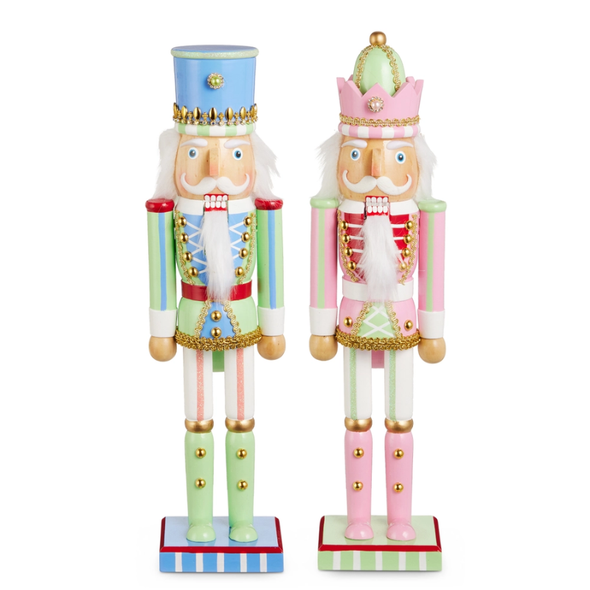 Raz 15" Set of 2 Pastel Nutcracker Christmas Figures 4622939 -2