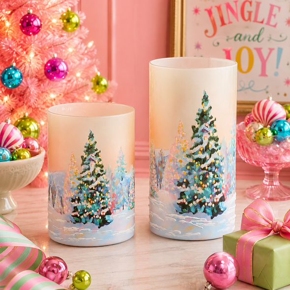 Raz 8" Pastel Forest Decorative Christmas Containers 4624763-2