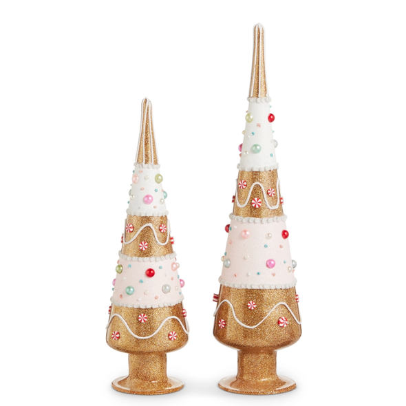 Raz 15" Candy Dot Gingerbread Trees Christmas Decoration 4625076 -2