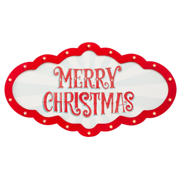 Raz 30" Big Top Merry Christmas Vintage Lighted Sign 4625981 -2