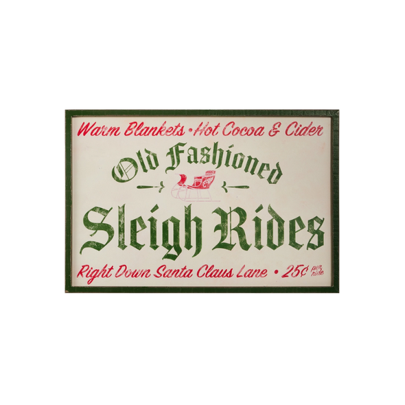 Raz Christmas Tree Lot or Sleigh Rides Christmas Wall Art Sign -2