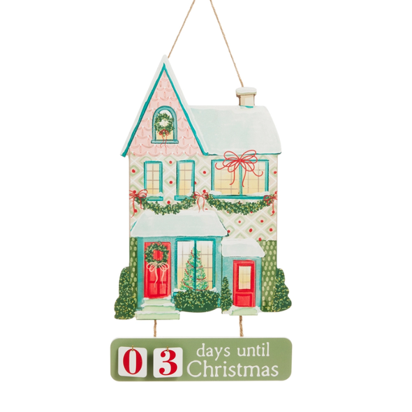 Raz 19" Snowflake Lane Christmas Count Down Christmas Sign 4636550