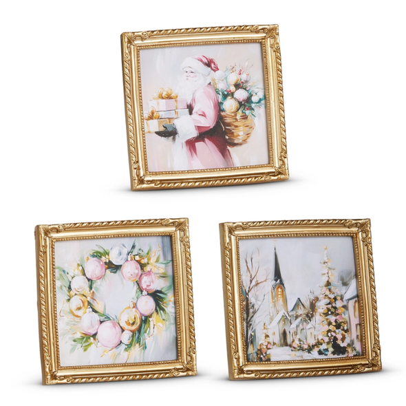 Raz 5.5" Twilight Tidings Mini Framed Wall Art Christmas Sign 4636569 -2