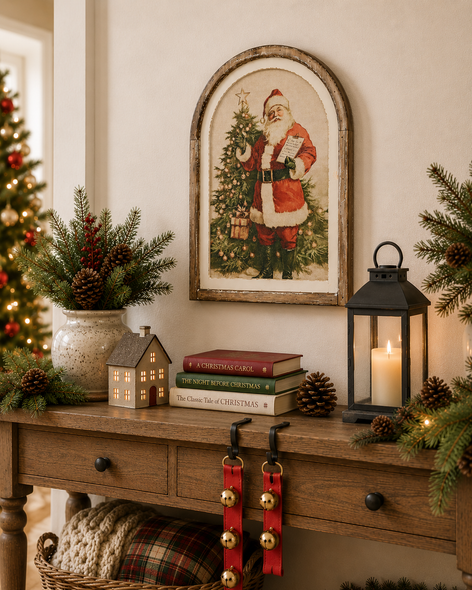 Raz 19.75" Checking It Twice Vintage Santa Wall Art Christmas Sign 4636614 - 2