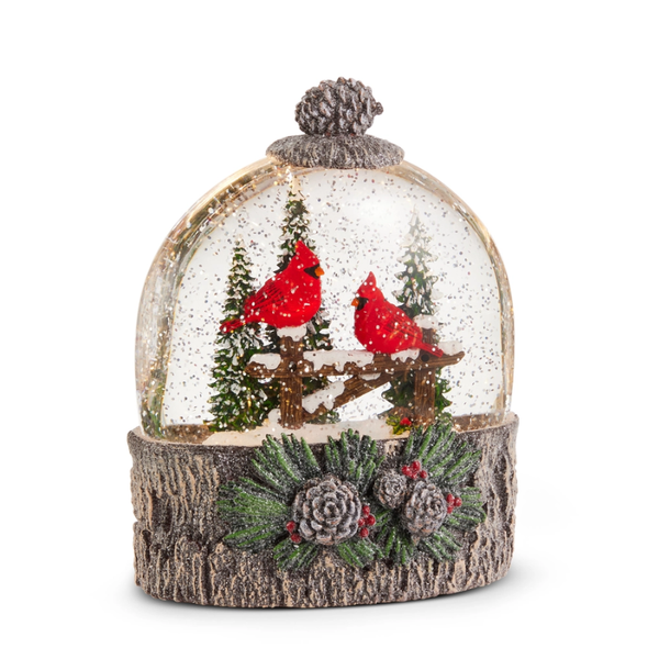 Raz 7.75" Cardinal Perch Lighted Water Globe Christmas Decoration 4640547 -2