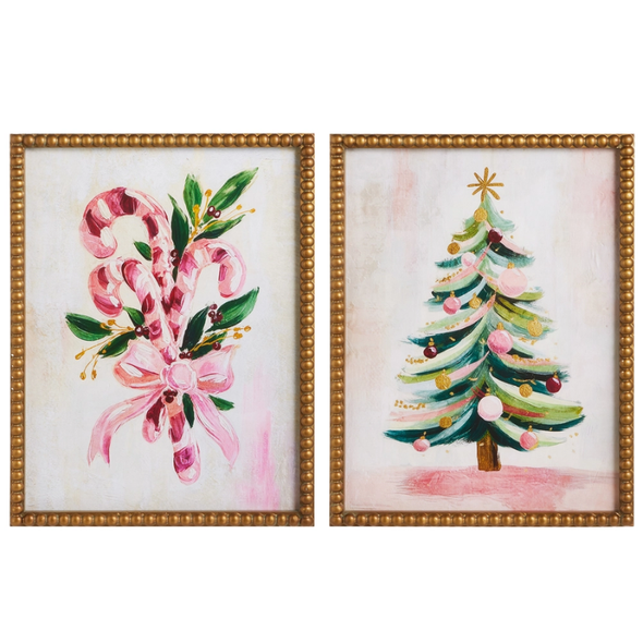 Raz 21" Set of 2 Sugar and Spice Holiday Wall Art Christmas Signs 4644566
