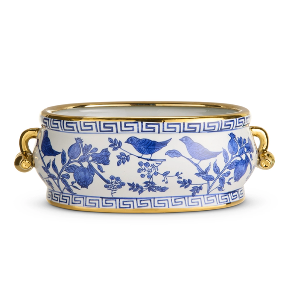 Raz 6.5" Blue Bird Planter with Handles Christmas Decoration 4651094