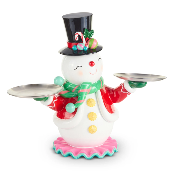 Raz 22" Merry Snowman Server Christmas Decoration 4657621
