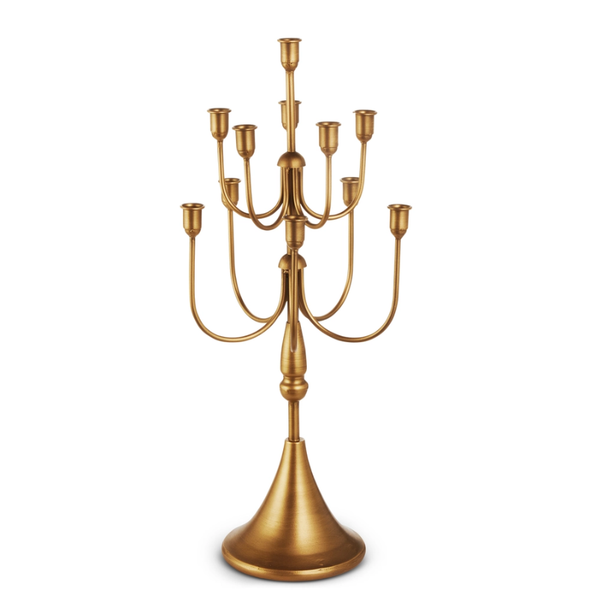 Raz 25.5" Gold Candelabra Christmas Taper Candle Holder 4659188 -2
