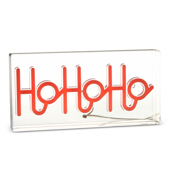 Raz 11.75" LED Neon HoHoHo Block Christmas Sign 4670798 -2