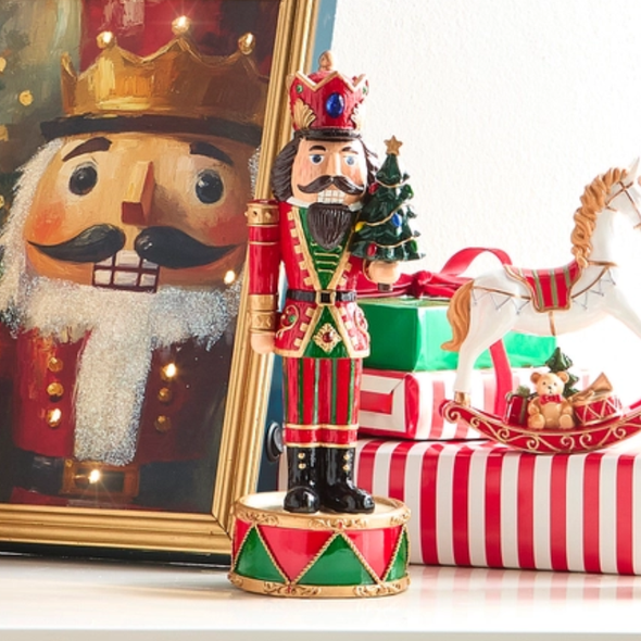 Raz 11.5" Animated Musical Nutcracker Christmas Decoration 4671350