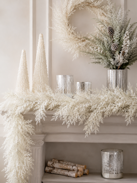 Raz 6' Iced White Cedar Christmas Garland G4602563-2