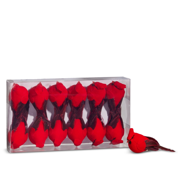 Raz 4" Box of Clip-On Cardinal Ornaments 4453356