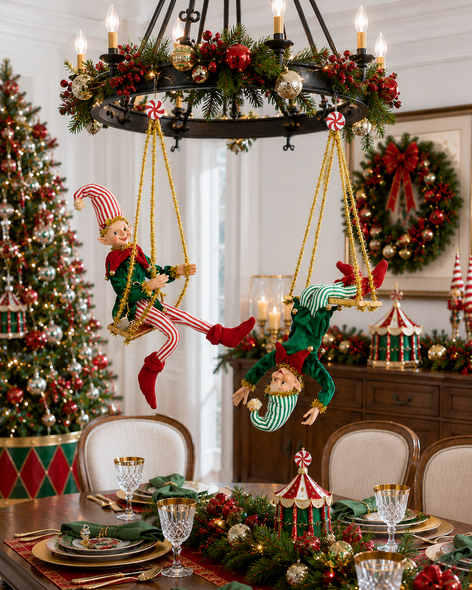 Raz 23" Holiday Trapeze Posable Elf Christmas Ornament 4602312 -5