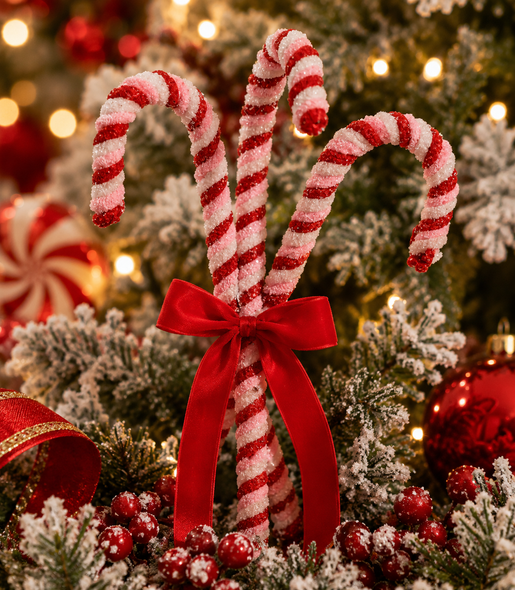 Raz 9" Peppermint Swirl Candy Cane Christmas Ornament Bundle 4606708-2