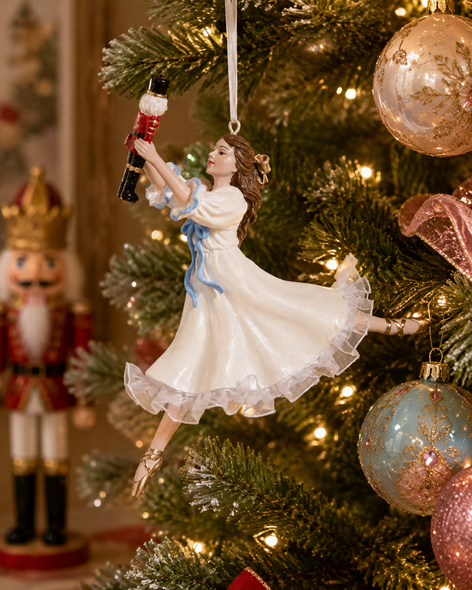 Raz 6" Clara with Nutcracker Christmas Ornament 4611399-2