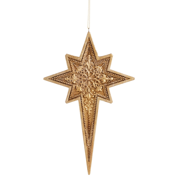 Raz 8" Gold North Star Christmas Ornament 4612218