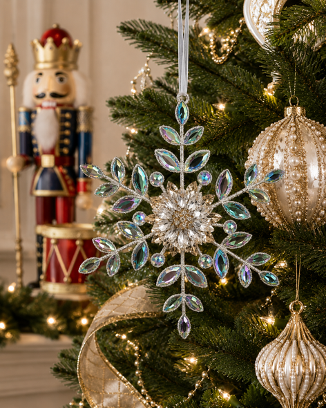 Raz 6" Iridescent Jewel Snowflake Christmas Ornament 4613601-2