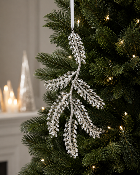 Raz 10" Clear Jewel Pine Branch Christmas Ornament 4613616-2