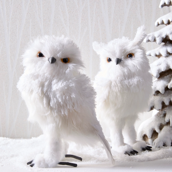 Raz 11" Large White Owl Christmas Ornament 4614014