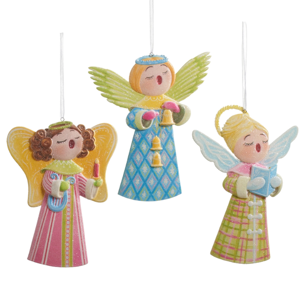 Raz 6.5" Set of 3 Choir Angel Christmas Ornament 4616249 -2